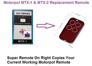 Motorpol MTX-1 & MTX-2 Garage Door Remote Control